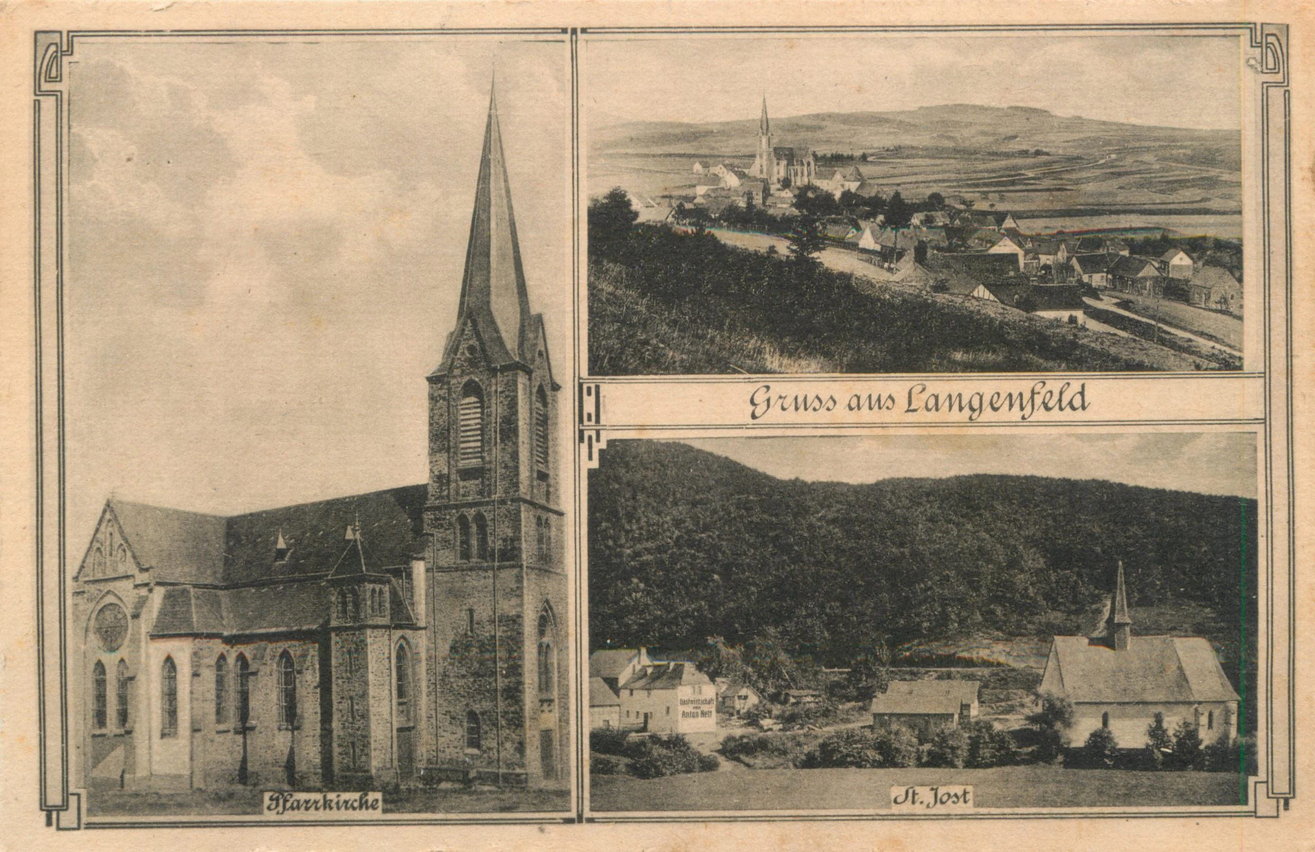 Historische Postkarte - Pfarrkirche St. Quirinus